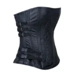 Black Leather Overbust Corset