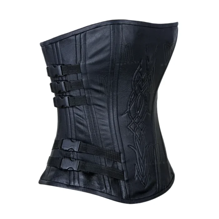 Black Leather Overbust Corset
