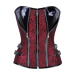 brocade & patent leather overbust corset