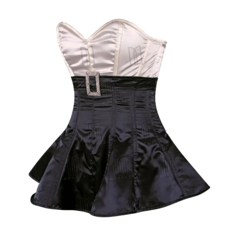 Black Satin Overbust Corset Dress