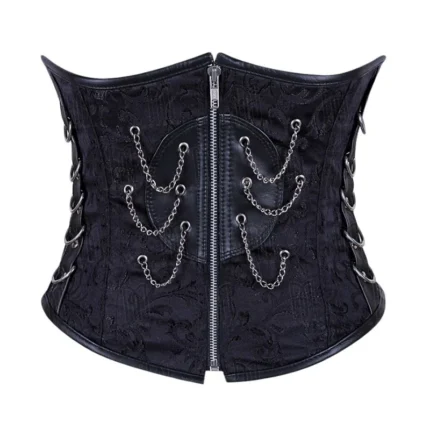 Brocade Underbust Corset with Chains