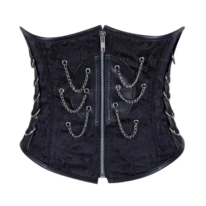 Brocade Underbust Corset with Chains