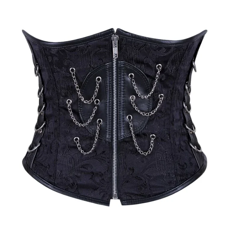 Brocade Underbust Corset with Chains