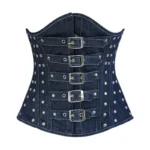 Denim Under bust Corset with Buckle Straps