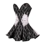 Embroidered Bridal Overbust Corset Dress