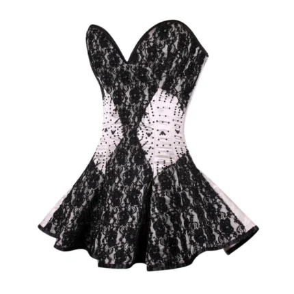 Embroidered Bridal Overbust Corset Dress