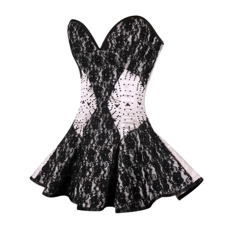 Embroidered Bridal Overbust Corset Dress