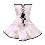 Embroidered Bridal Overbust Corset Dress modesty panel back