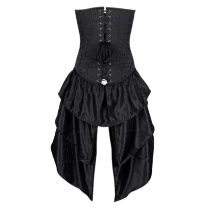 Overbust Bustle Corset Dress back modesty panel
