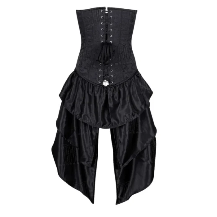 Overbust Bustle Corset Dress back modesty panel