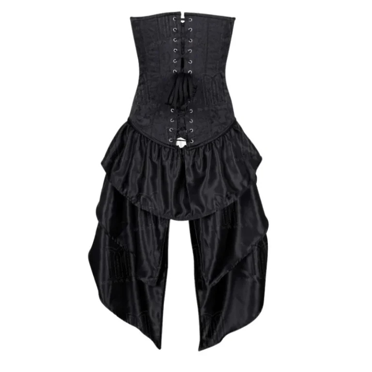 Overbust Bustle Corset Dress back modesty panel