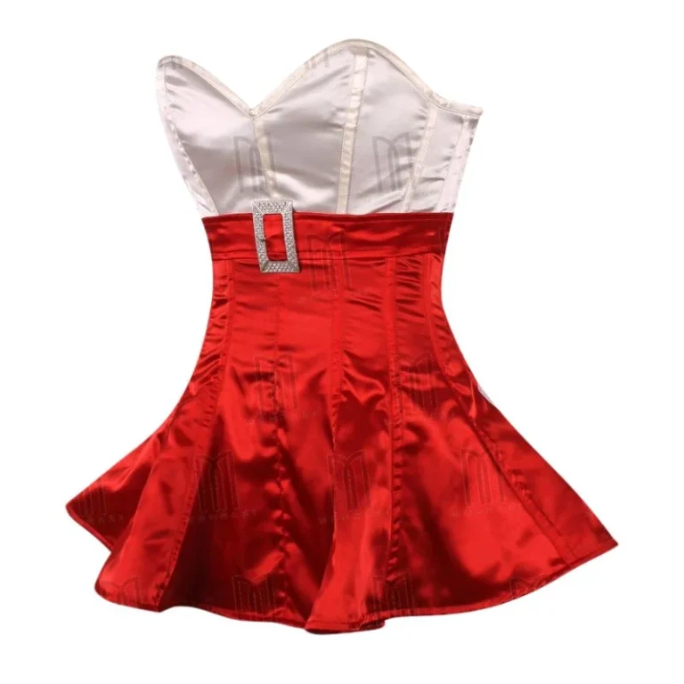 Red Satin Overbust Corset Dress
