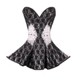 Satin Embroidered Bridal Overbust Corset Dress