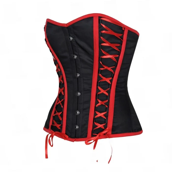 Satin Lace Up Overbust Corset