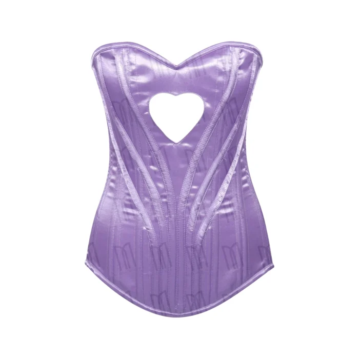 purple heart shape overbust corset