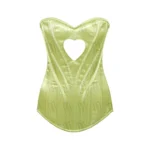 heart shape yellow overbust corset