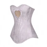 Heart Shaped White Brocade Overbust Corset