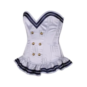 White Sailor Mini Overbust Corset Dress
