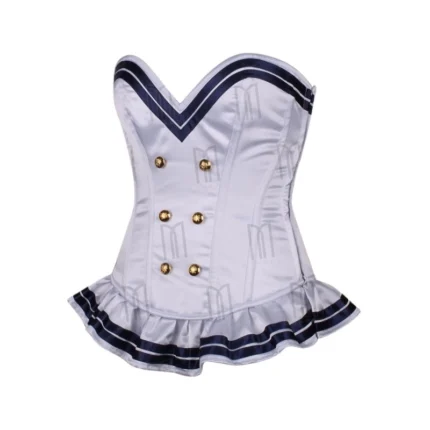 White Sailor Mini Overbust Corset Dress