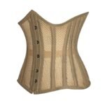 beige fishnet underbust corset