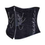 black Brocade Underbust Corset with Chains