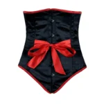 black Satin Under bust Corset with Front Bow