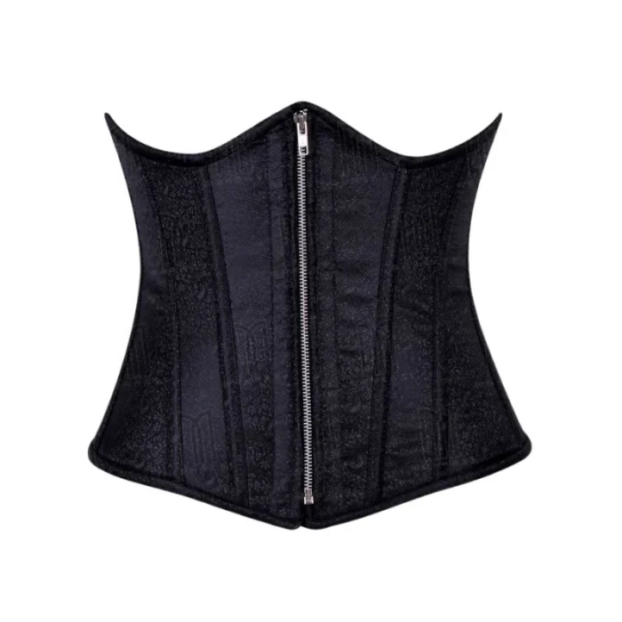black brocade underbust corset