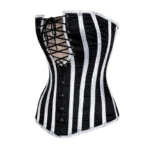 black deep plunge overbust with lace panel