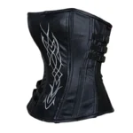 white embroided black overbust corset