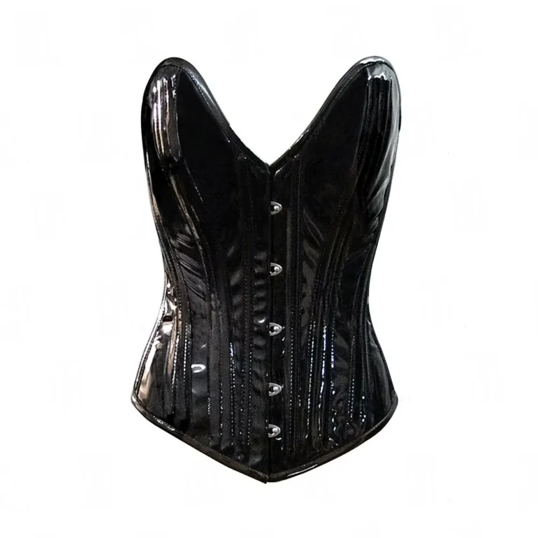black overbust deep plunge corset