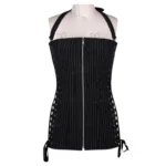 black pinstripe short overbust corset