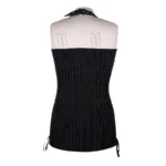 black pinstripe short overbust corset back
