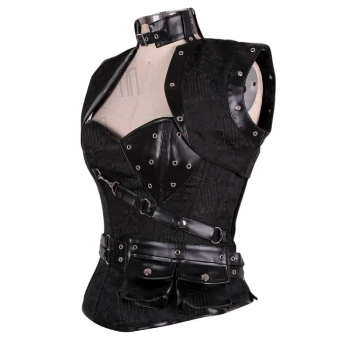 black steampunk overbust corset