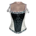 black & white underbust stain corset