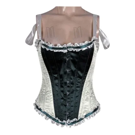 black & white underbust stain corset