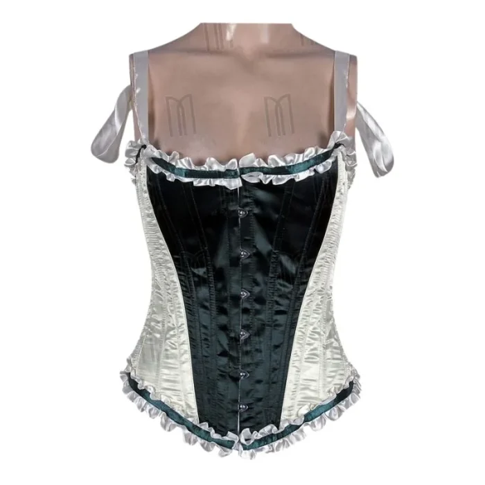 black & white underbust stain corset