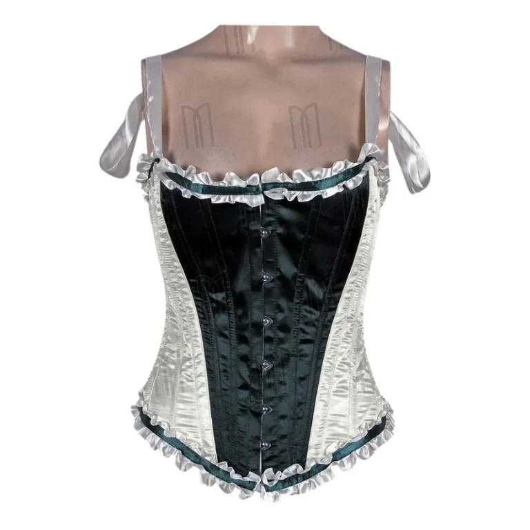 black & white underbust stain corset