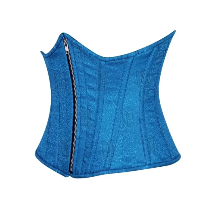 brocade blue underbust corset
