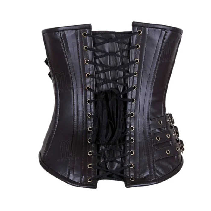brown leather corset