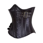 brown leather underbust corset