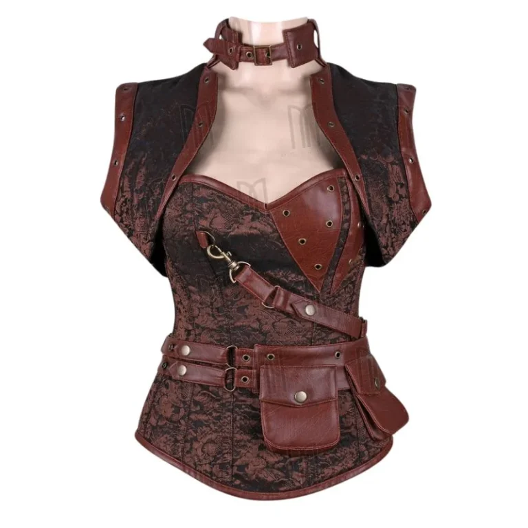 brown steampunk overbust corset