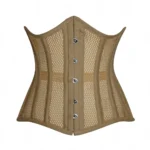 cotton baige fishnet curvy underbust corset