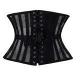 curvy black fishnet underbust corset