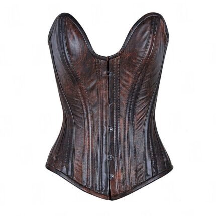 brown deep plunge overbust corset
