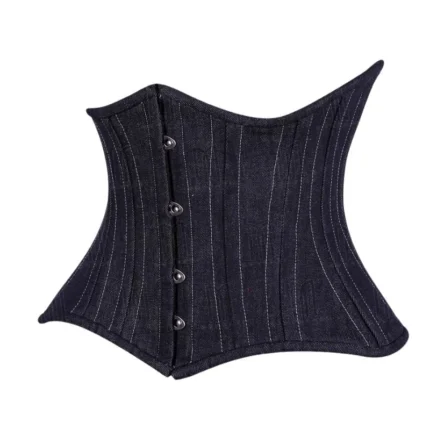 denim blue underbust corset