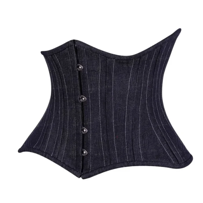 denim blue underbust corset