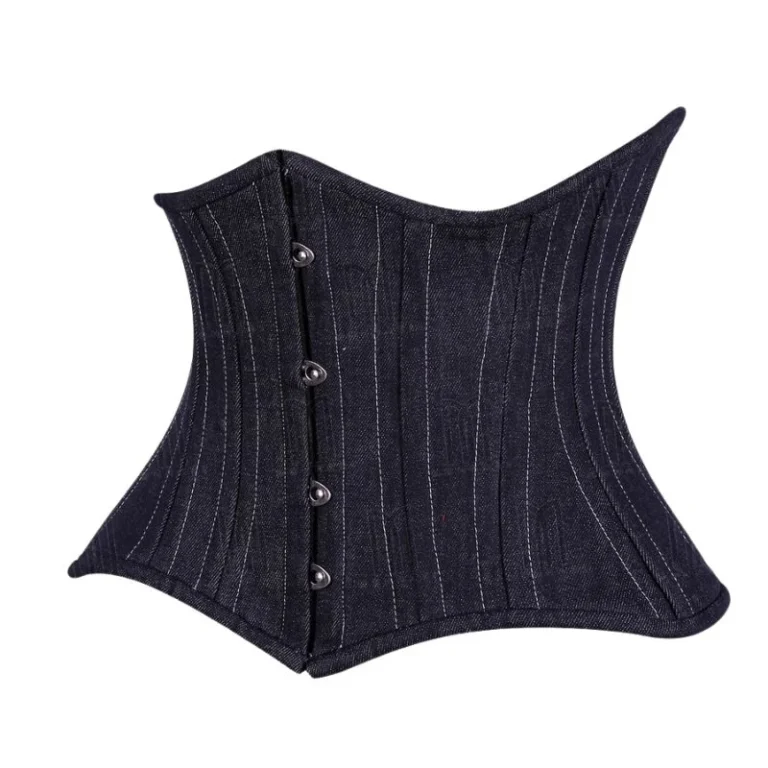denim blue underbust corset