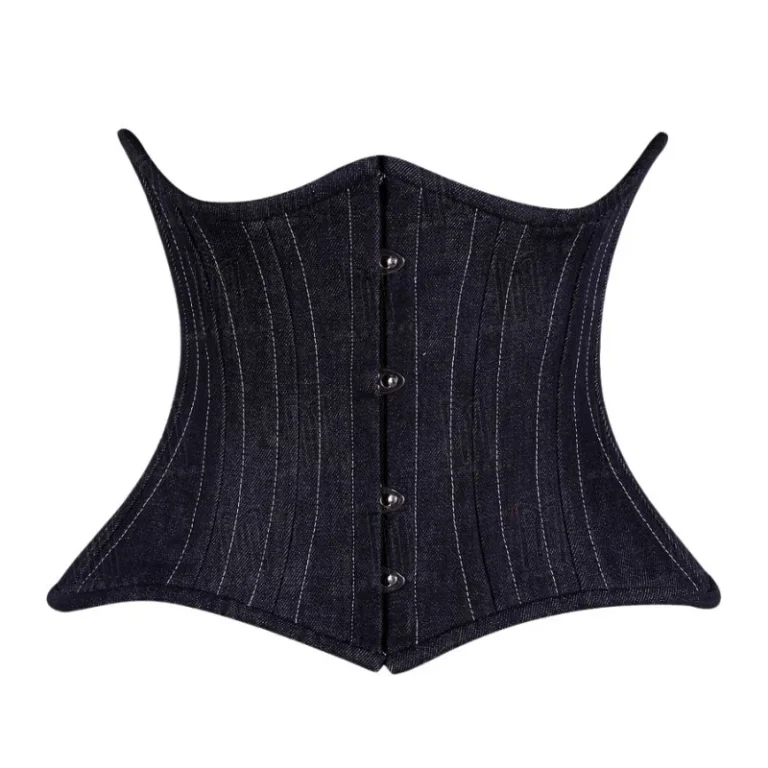denim underbust corset
