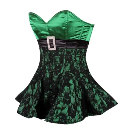 green Overbust Corset Dress