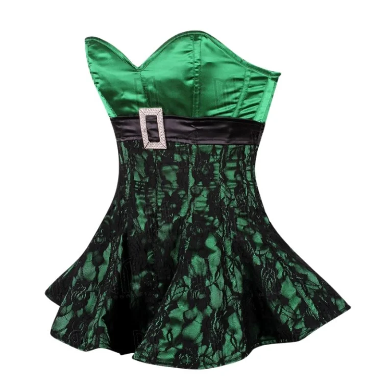 green Overbust Corset Dress